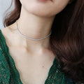Fashion Tennis Chain Women Jewelry 925 Sterling Silver Chokers Necklaces