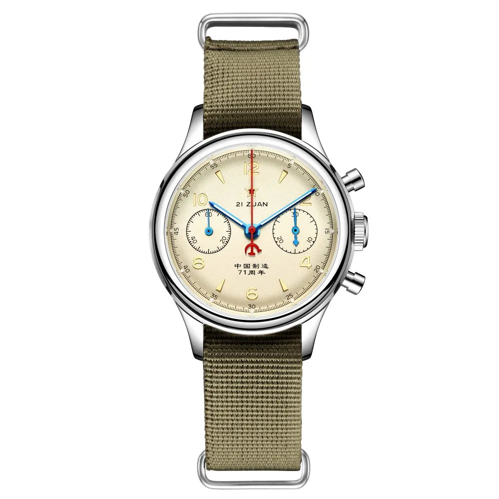 SEAKOSS Men's Chronograph Mechanical Watch Sapphire HAIOU ST1901 Movement 38mm 40mm Gooseneck Waterproof Analog Dial Alarm