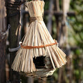 Handcrafted Grass Woven Nest - Creative Lotus Grass Gourd Birdhouse Garden Decor Pet Bird Nest Grass Woven Bird Nest