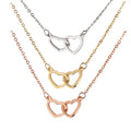 Valentine's Day Gift Jewelry for Women Stainless Steel Clavicle Chain Interlocking Heart Pendant Necklace