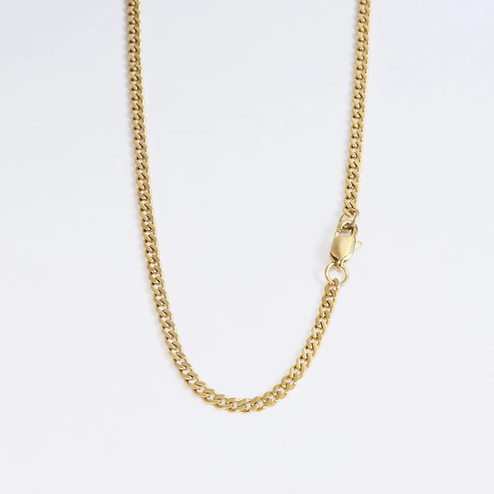 Newest Arrival Stainless Steel 18k Gold 3mm Tight and Thin Cuban Link Chain for Men Women Personalized Jewelry
