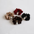 Fashion Trend Casual Women and Girl Cloth Hair Loop with Pearl Hot Small Fragrance Hair Rope Versatile Vintage Hair Accessories