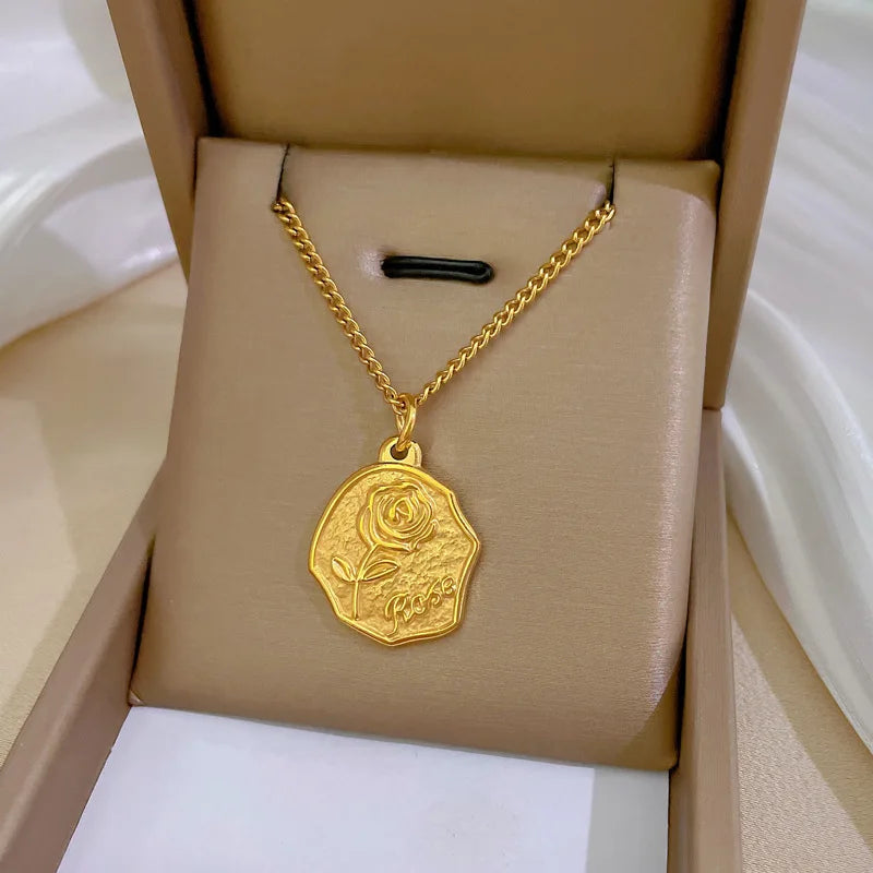 Pendientes High Quality Gold Plated Fine Jewelry Choker Women Stainless Steel Necklace