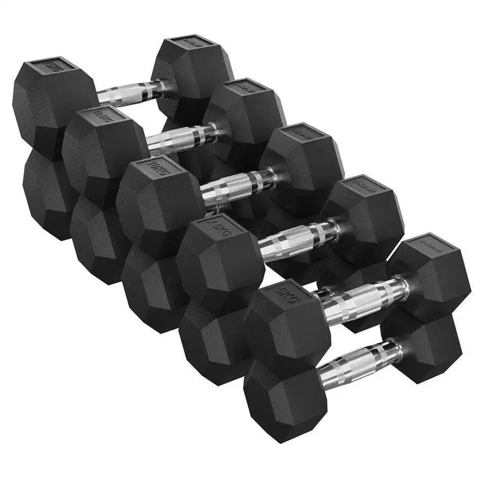 Wholesale Cheap Home Fitness 2.5kg 10kg 15kg 20kg 25kg 30kg Weight Hexagonal Gym Dumbbell Cement Rubber Hex Dumbbells
