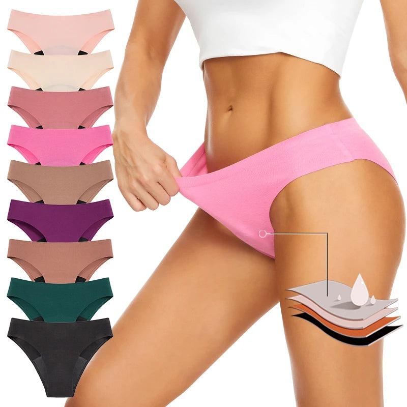 Cotton 4 Layers Leak Proof Washable Seamless Culottess Menstruel Women Menstrual Panties Period Panty Incontinence Underwear