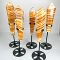 Wholesale Natural Crystals Healing Stones Yellow Calcite Wands Honey Calcite Tower Point Wand for FengShui