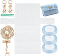 DIY Knitting Crochet Bags Kit Mesh Plastic Canvas Sheets Ribbon Set for DIY Craft Shoulder