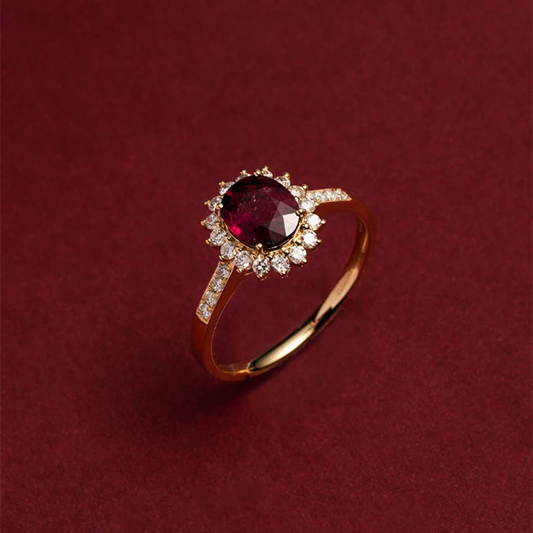 Luxury Jewelry Ring Women Wedding Design Ruby Zircon Sterling Silver Rings