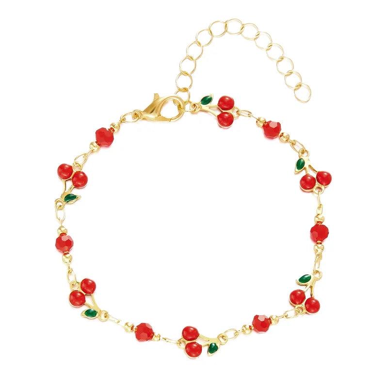 2025 New Fashion Simple Love Diamond Pendant Bracelet Trendy Summer Charm Bracelet for Women Light Luxury Metal with Temperament