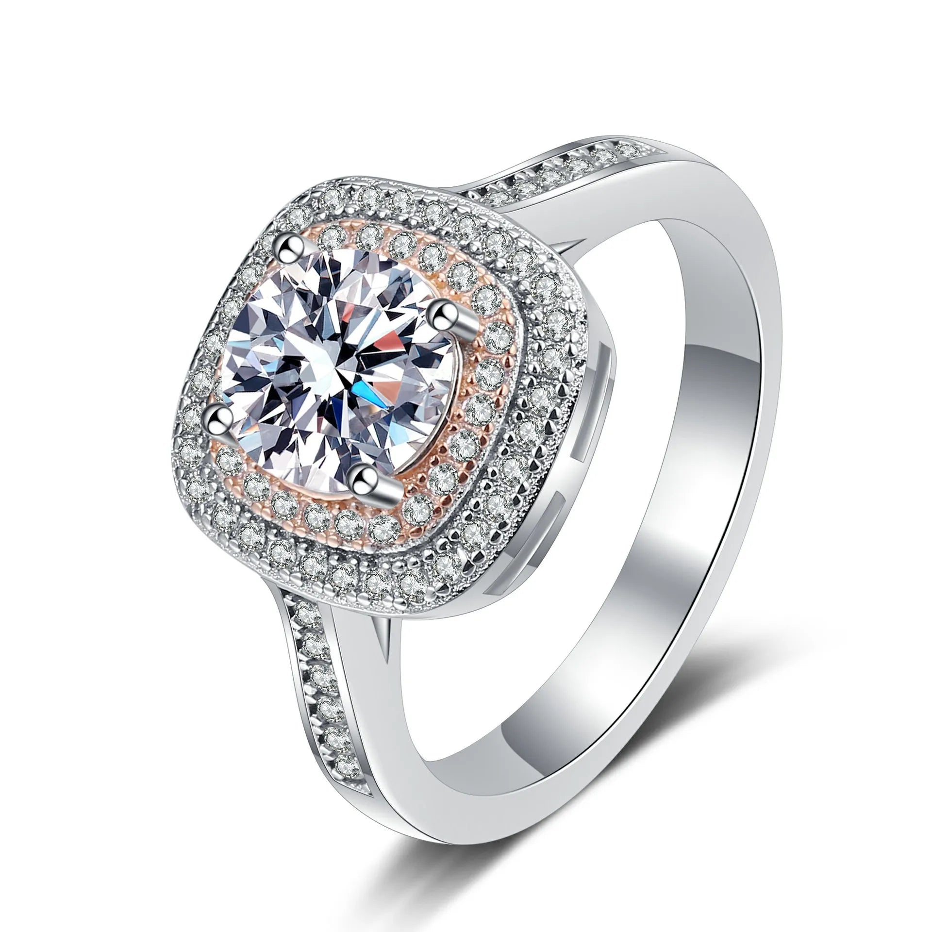 Fine Permanent Jewelry Ring Wedding Band Custom Eternity Hip Hop Platinum Plated for Women Diamond Moissanite Engagement Ring