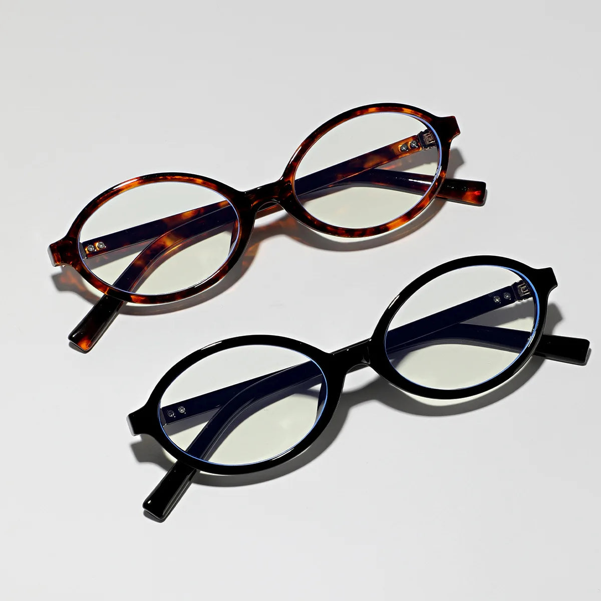 Women's Distinctive Oval Instagram Vintage Nerd Glasses Flat Sunglasses with Diamond Face Shape PC Material Y2K Men's Sunglasses