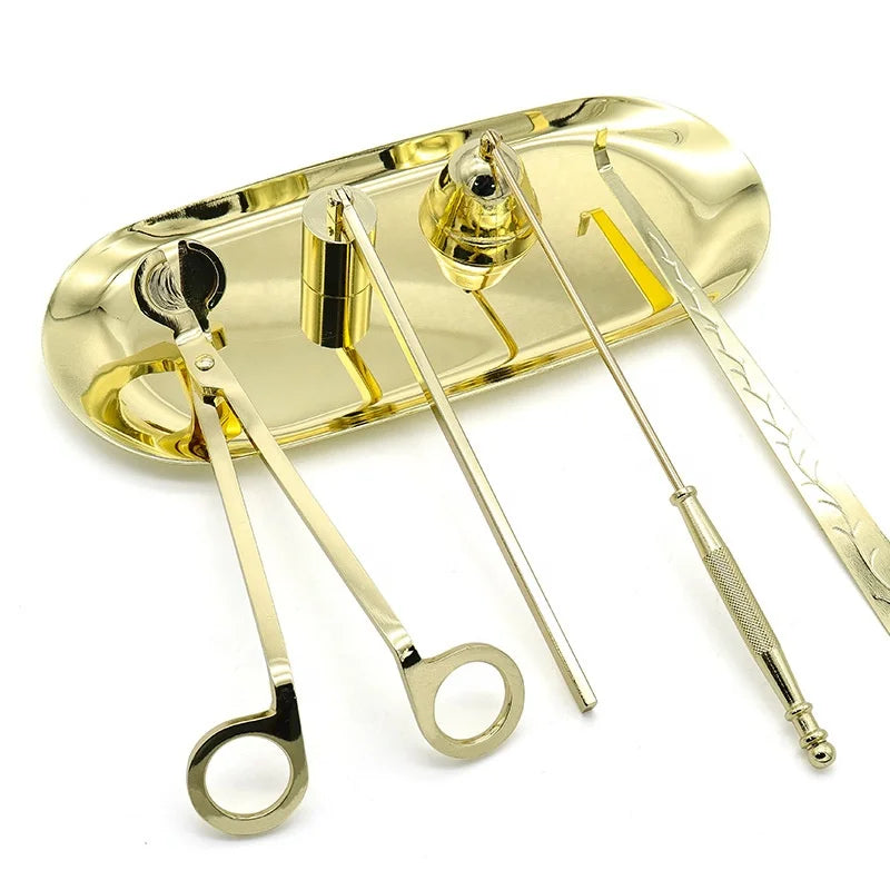 Gold Plated Factory Custom Private Logo Stainless Steel Candle Scissors Candle Tools Snuffer Wick Trimmer Candle Accessories