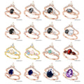 SU057 Fine Jewelry Delicate Engagement Rings Set Custom Gemstone Women 925 Sterling Silver Wedding Band Set