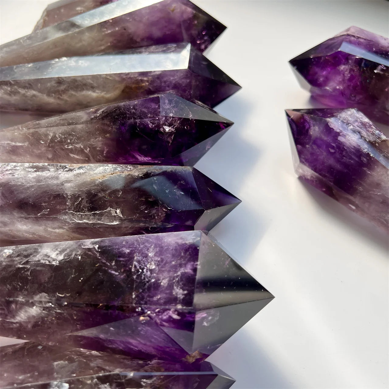 Natural Crystal Rough Stones Scepter Points Healing Crystal Raw Towers  Amethyst Scepter