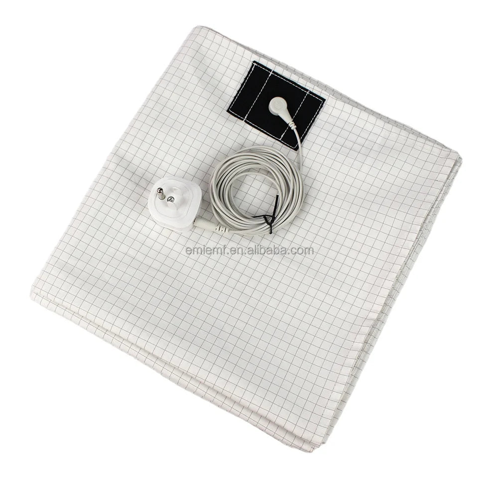 Grounding Sheet for Bed Cotton Silver with Ground Connection Cord 10% Silver