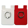 Customized Design Adhesive Phone Stand Sticky Wallets Silicone Sticky Mobile Phone Card Holder With Ring