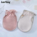 High Quality Custom Pink Exfoliating Glove Turkish Cotton Viscose Exfoliation Glove Double Layer Shower Mitt