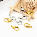 50 Pcs/lot Jewelry Findings Stainless Steel Gold Plated Lobster Clasp Claw Type Carabiner for DIY Connecting Part