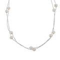 DEYIN Minimalist Versatile Silver 925 Double Layer Freshwater 925 Sterling Silver Women Pearl Necklace