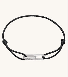 Stainless Steel Custom Meaningfull Jewelry Engraved Text Linked Metal Flat Circle Bracelet Matching Couples Bracelet for Men