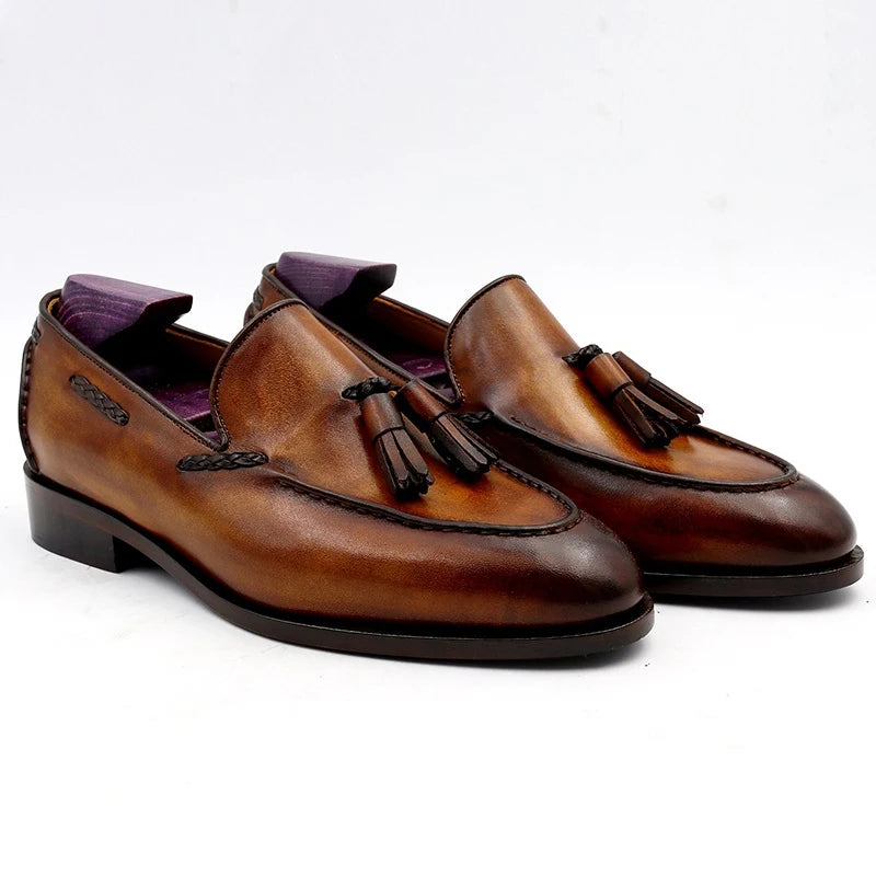 Hot Sale Boys Shoes for Men Design Tassel Goodyear Welted Loafer Shoes for Men Custom Luxury Quality Custom Dress Shoes for Men