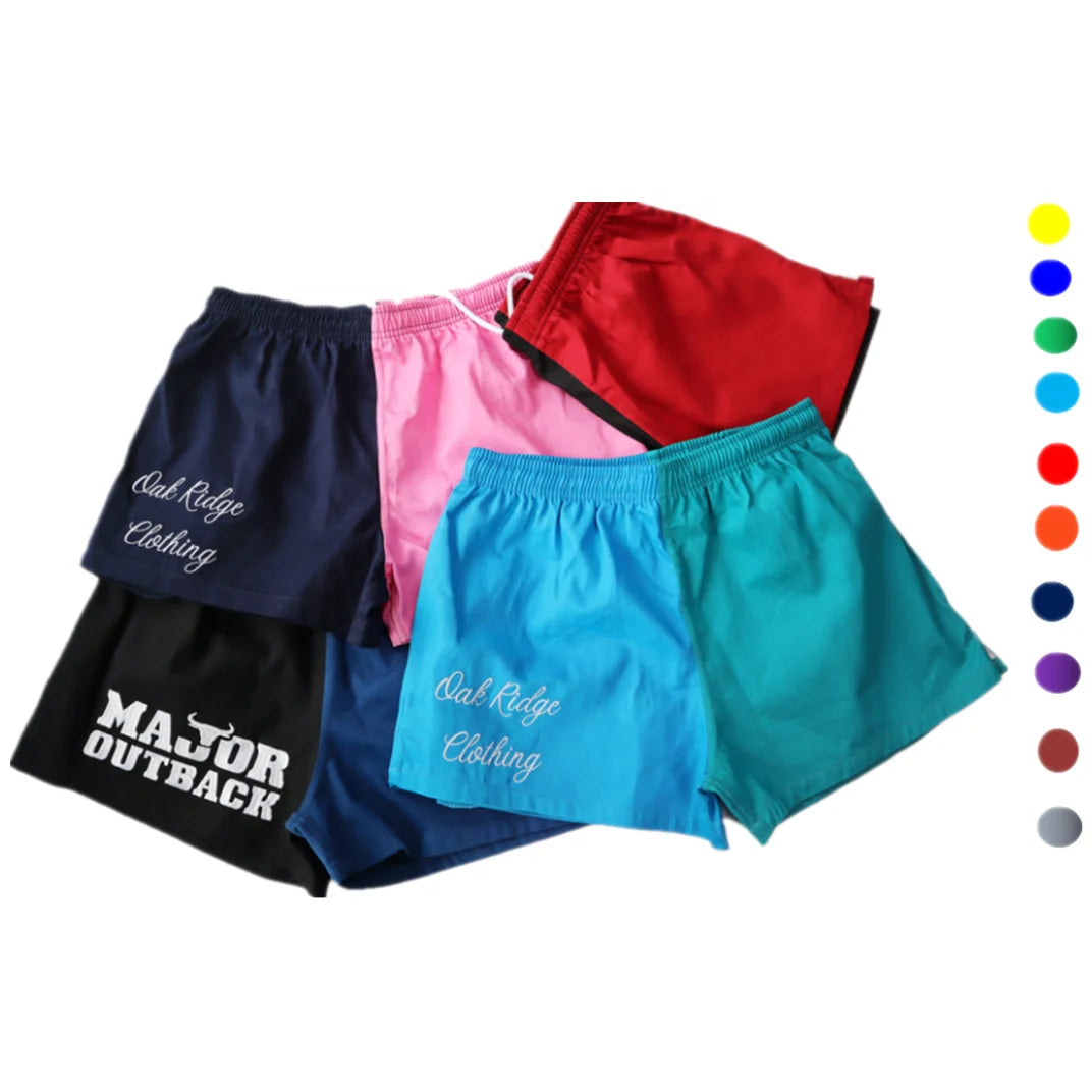 Custom Colors Plus Size Unisex Rugby Work Shorts Classics Harlequin Cotton Rugged Drill Shorts With Pockets