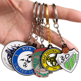 Wholesale Promotional Personalized Metal Key Chains Enamel Tennis Padel Racket Pickleball Keychain Custom Football Keychain