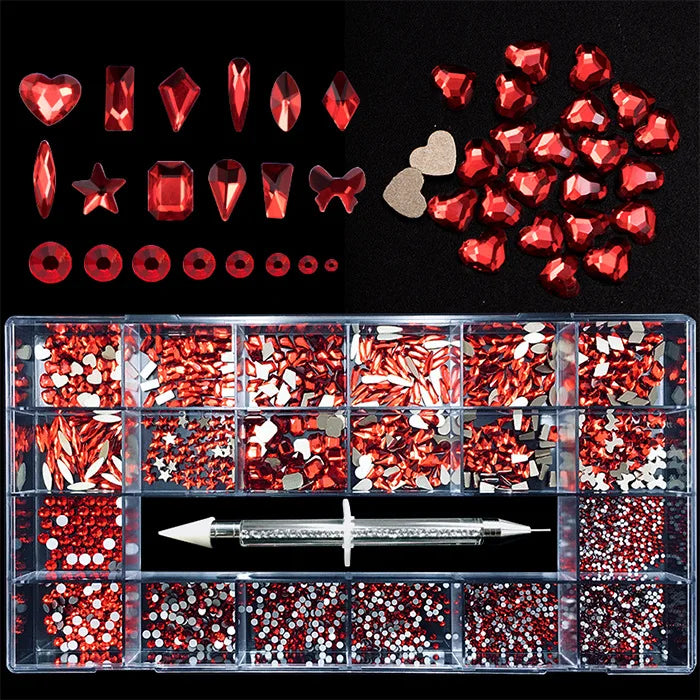 Good Quality 21 Grids Diamond Storage Box Multi-shape Nails Gem Nail Diamond Rhinestone for Nail Supplies