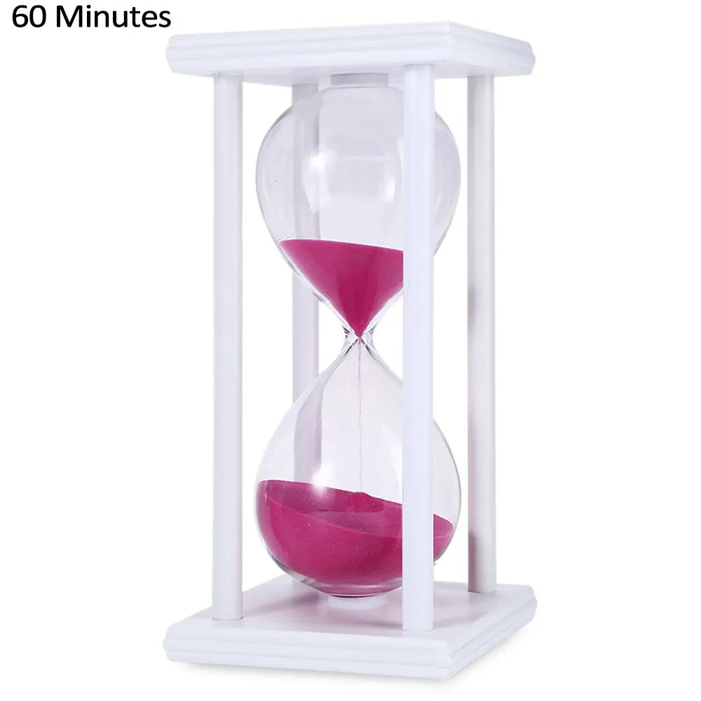 Wholesale 60-Minute Black Stand Hourglass Clock Sand Hour Glasses for Kitchen Classroom