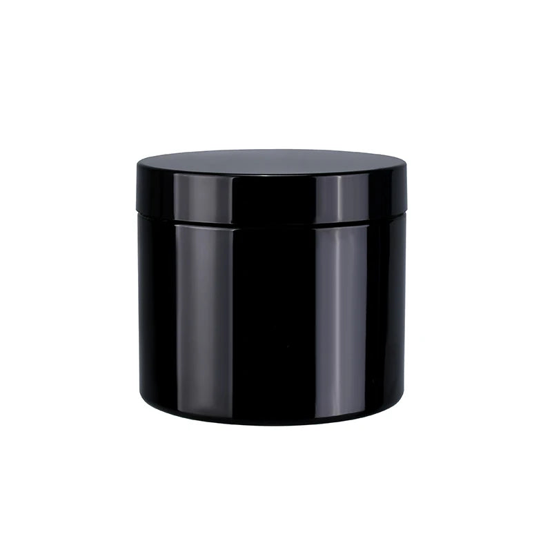 Wholesale Food Grade 400ml 100g 200g 250g 300g  400g  500g Black PET Plastic  Jar with Black  Plastic  Cap