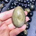 Wholesale Natural Gold Obsidian Crystal Yoni Egg Healing