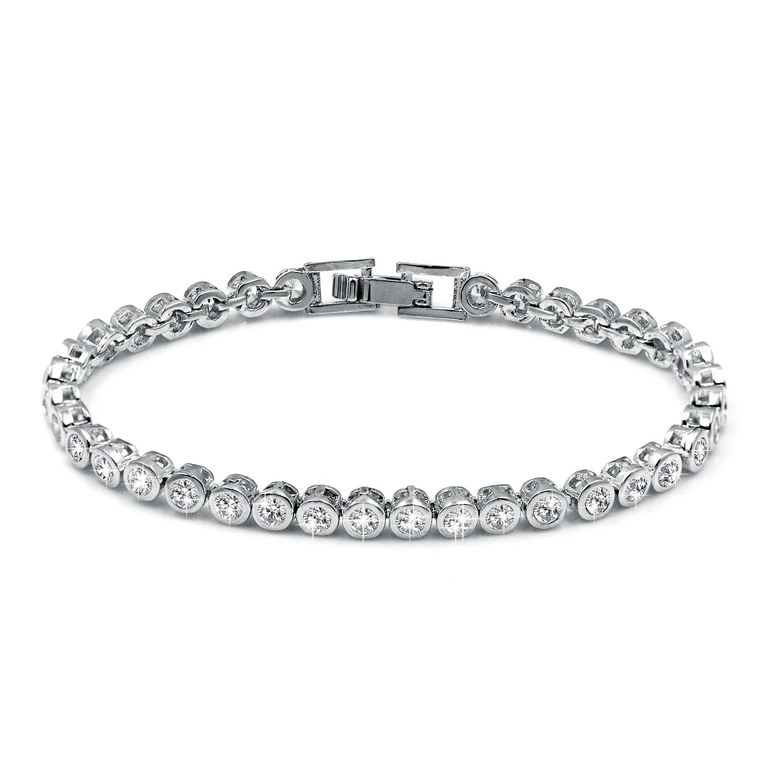 SC Hot Selling Fashion Jewelry Bracelets Shiny Diamond Bracelets Simple Round Tennis Bracelets for Women