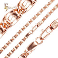 3mm+ FJ Fallon Fashion Jewelry Snail Link Hammered Flattened Chain Plated in Rose Gold Brass Based SPlit