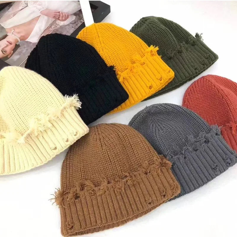 BSBH Short Winter Skull Cap Cuffed Beanie Custom Knit Skull Beanie Fisherman Distressed Beanie for Men Women