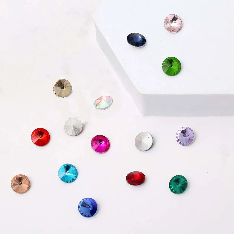 Fashion Nail Art Jewelry Ornament Rhinestones CZ Crystal Gemstone Diy Wedding Dress Decorative Accessories Round Glass Diamonds
