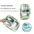 Student 3/4 Compartment Stainless Steel Bento Lunch Box 304 Food Packaging Container with PP Lid