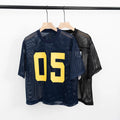 Screen Printing Oversize Cropped t Shirts Men Streetwear Boxy Fit Soccer Mesh Jersey Custom