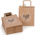 Custom Printed Logo Simple Gift Kraft Paper Bag Luxury Thank You Printing Shopping Brown Paper Bags With Handle
