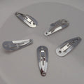 3cm Silver Mini Tear Drop Metal Snap Clips Kids with Hole BB Hairpins for DIY Hair Accessories Lead Free Nickle Free