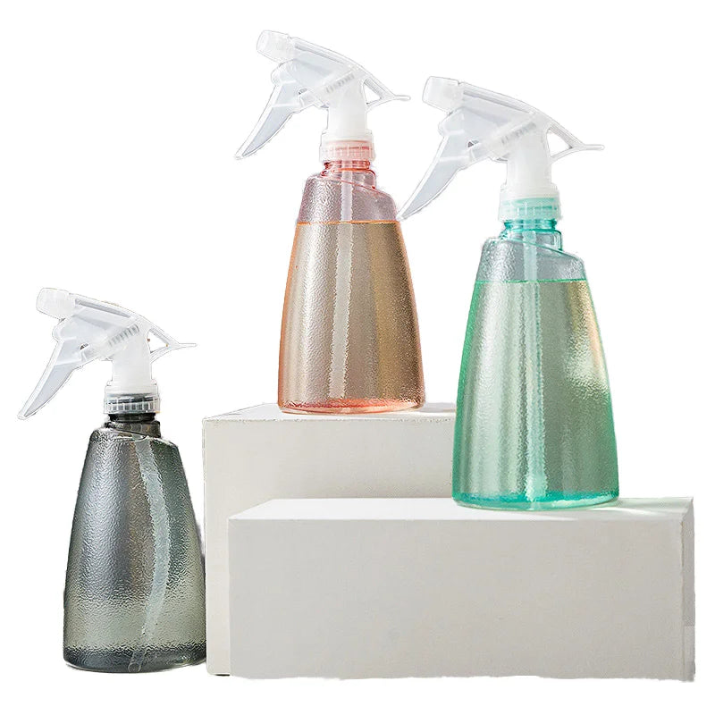 500ml Transparent Plastic Handheld Trigger Spray Bottle Multi-Color Options with Adjustable Pressure for Garden Use