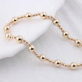 14K Gold Filled Beaded Bracelets Stackable Bracelets 2.5:5mm Seamless Ball Beads Handmade Stretch Bracelets for Women