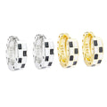 Wholesale Alloy Copper Gold Plated Dome Hoop Checked 15mm Trendy Earrings for Children's Anniversary