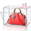 High Transparency Storage Box Foldable Stackable Acrylic Bag Organizer  Dust-Proof  Handbag Storage Container With Lid