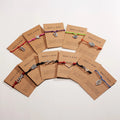 Factory Direct Selling New Paper Card Seven Color Heart-Shaped Bracelet Love Cartoon Knitting Adjustable Rope Bracelet