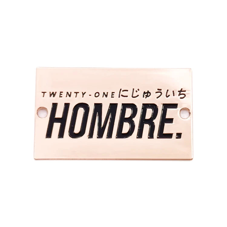 2025 Rectangle Engraved Brand Name Custom Metal Clothing logo Labels Tag