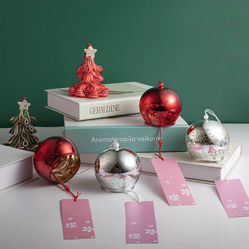 Wholesale Electroplate Technology Christmas Glass Wind Chimes Outdoor