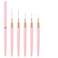 French Stripe Nail Art Liner Brush Set Pink Tips Ultra-thin Line Drawing Pen Carved UV Gel Painting Brushes Manicure Tools