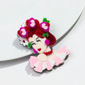 Wholesale Japanese and Korean Flower Girl Pin Trendy Acrylic Corsage Badge Special Clothing Accessories Acrylic Brooch for Women