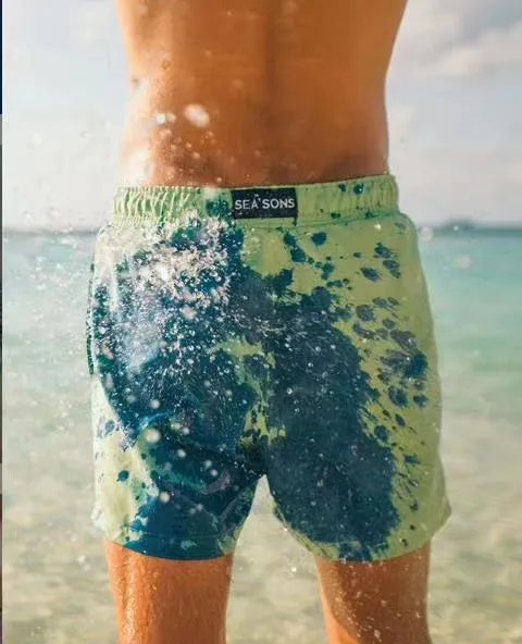 Factory Custom Peach Skin Polyester Beach Pants Magic Printing When Water Change Color