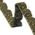 6.5cm Diy Sewing Garment Gold Edge Car Bone Lace Trims Embroidered Flower Mesh Curtain Wedding Dress Costume Leaf Lace Fabric